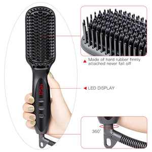 Multifunctional Hair Brush Straightener Comb Beard Straightener Heated Beard Brush Quick Hair Styler For Men